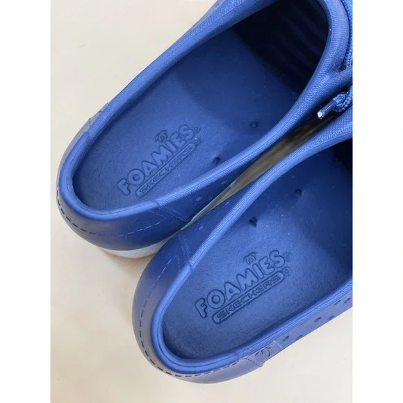Skechers Foamies Navy Blue Womens Size 7 Slip On Shoes Blue Beach Water - Picture 3 of 7